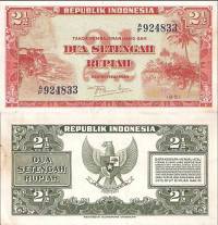 *2 1/2 Rupiah Indonézia 1951, P39 UNC - Kliknutím na obrázok zatvorte -